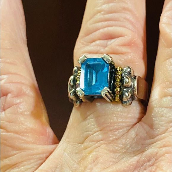 LAGOSBlue Topaz and Silver & Gold Ring